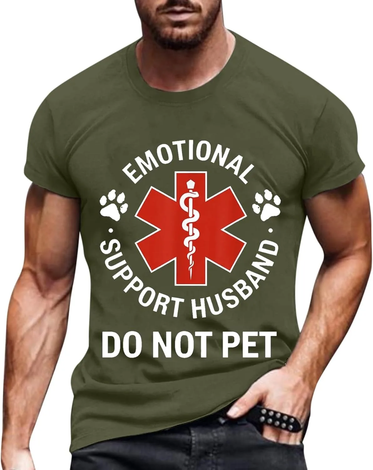 

Футболка Emotional Support Husband для мужчин, оверсайз, короткий рукав