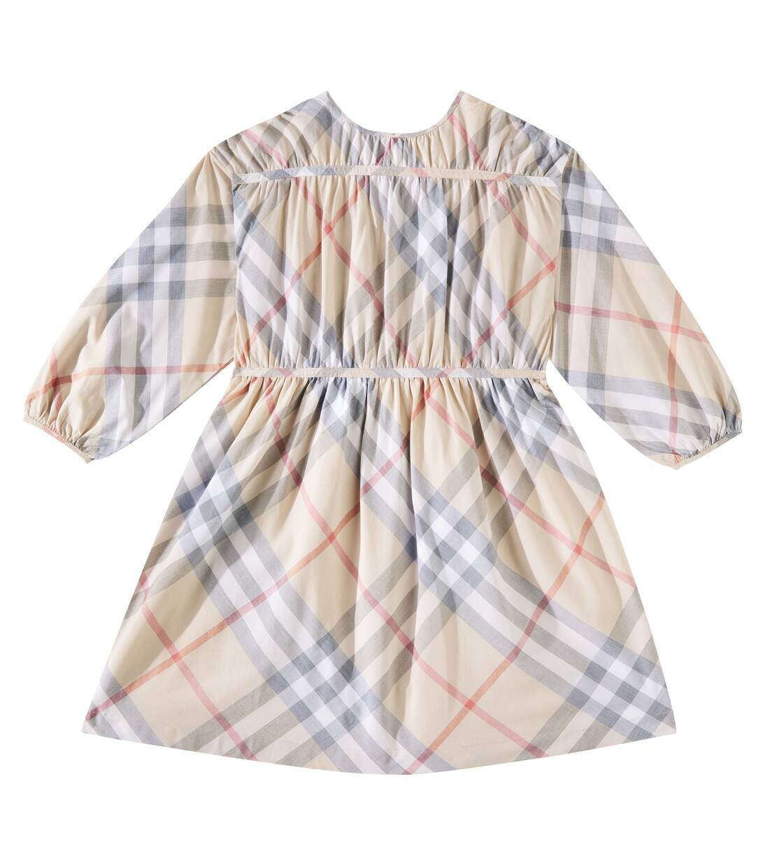

Платье из хлопка в клетку Burberry Burberry Kids, цвет pale stone ip check