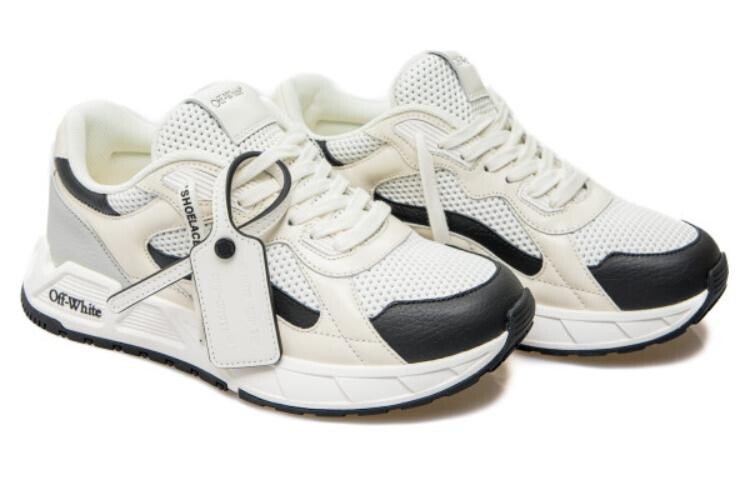 Кроссовки OFF-WHITE Kick Off Leather Sneakers, черный/белый/серый — фото 2