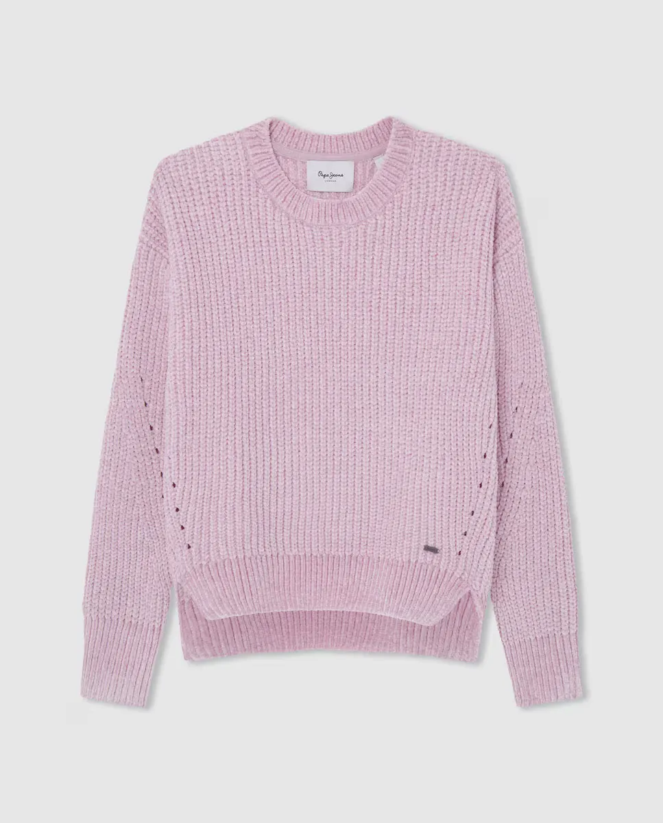 

Свитер из синели для девочки Pepe Jeans, розовый