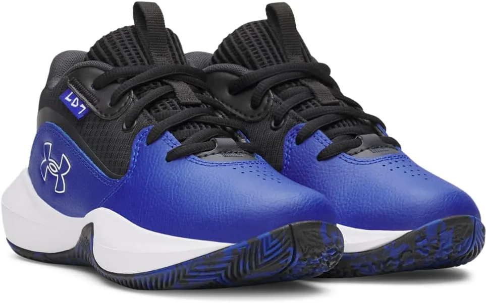 Детские баскетбольные кроссовки Under Armour Lockdown 7 для дошкольников, черно-белый — фото 2