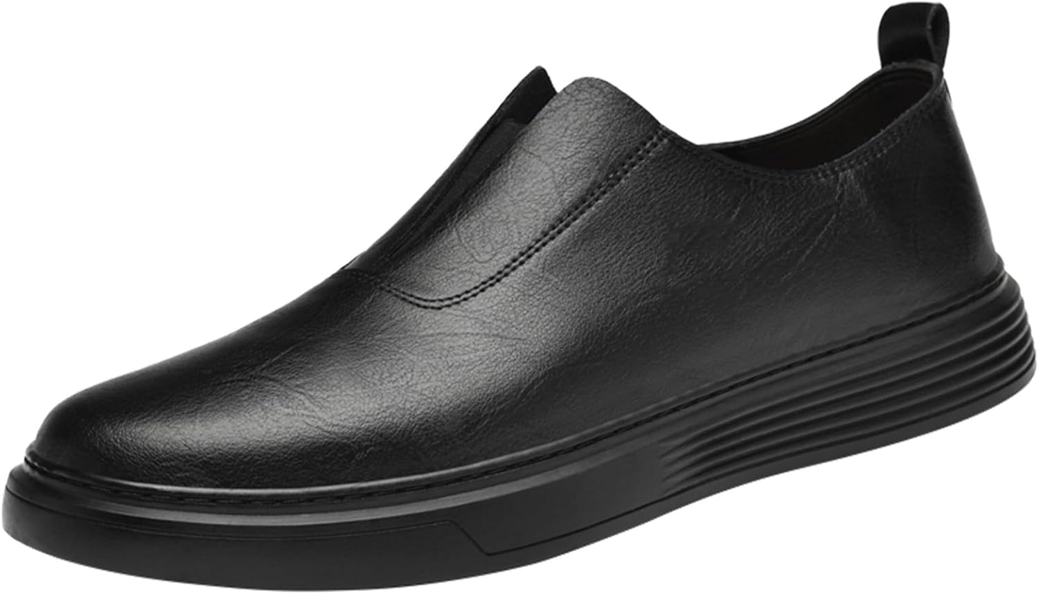 

Мужские слипоны JiuQing, повседневные кожаные лоферы с мягкой подошвой, для работы и прогулок, черный