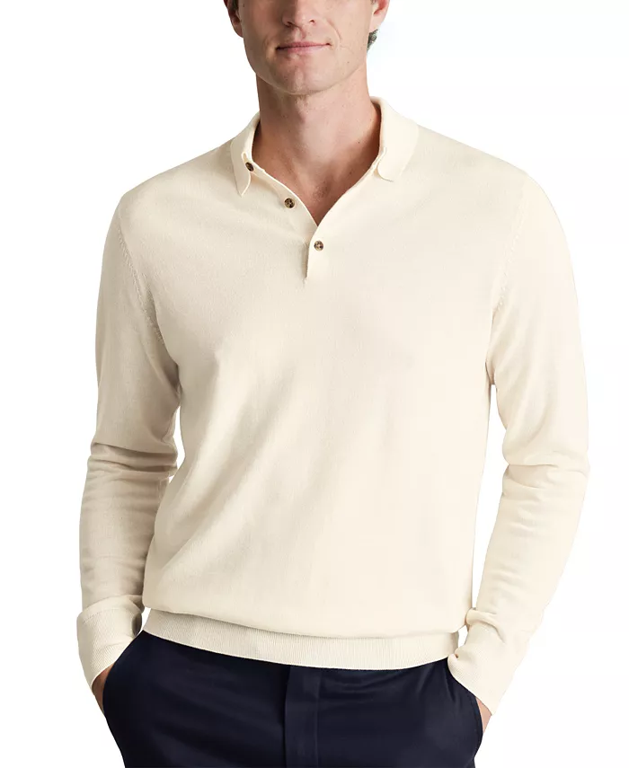 

Мужской поло-свитер из мериносовой шерсти Charles Tyrwhitt, коричневый/бежевый