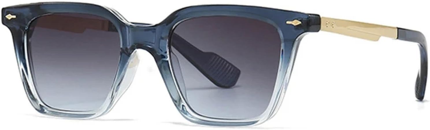 

Модные женские солнцезащитные очки класса люкс с заклепками, ретро-очки с градиентным переходом цвета, защита от УФ-излучения UV400, модные мужские солнцезащитные очки TVTBBVV, Blue Gray Gradient