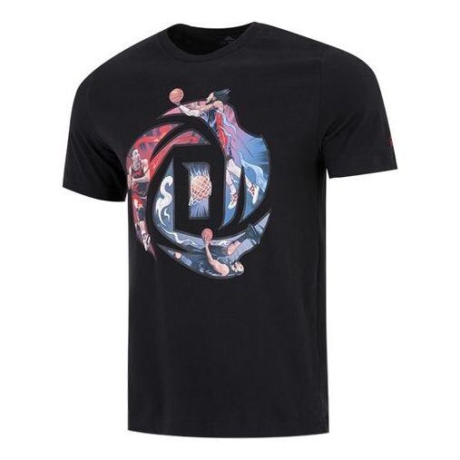 

Футболка Men's adidas Rose Logo Cartoon Ross Pattern Printing Athleisure Casual Sports Round Neck Short Sleeve Black T-Shirt, мультиколор