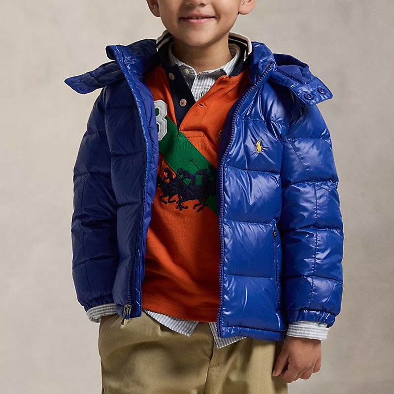 Детская пуховая куртка Polo Ralph Lauren, синий — фото 4
