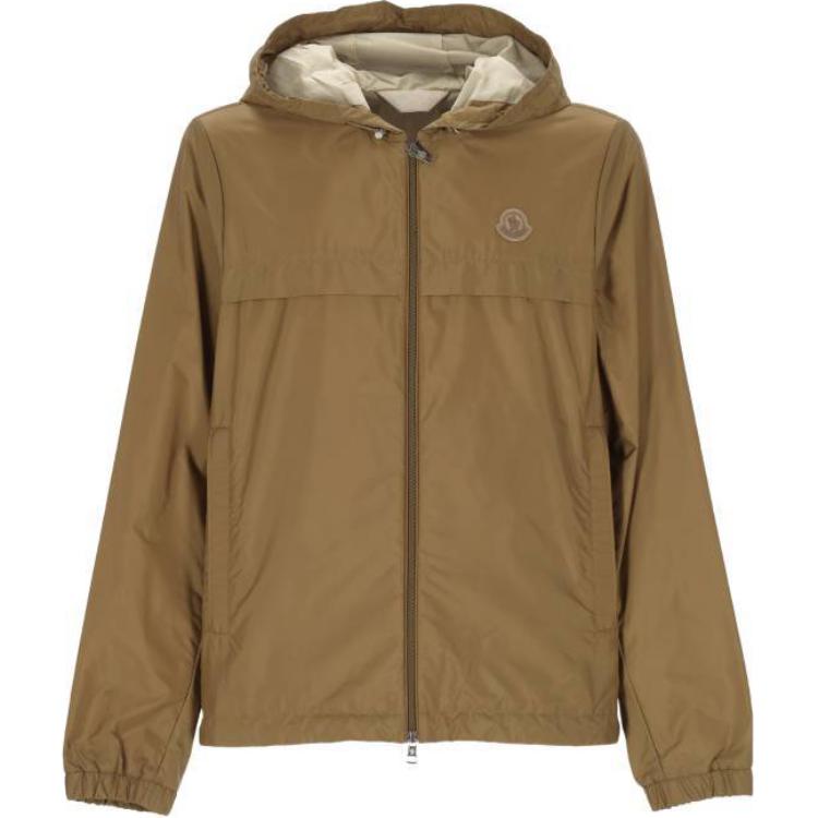 

Moncler Курка с логотипом на молнии, Beige
