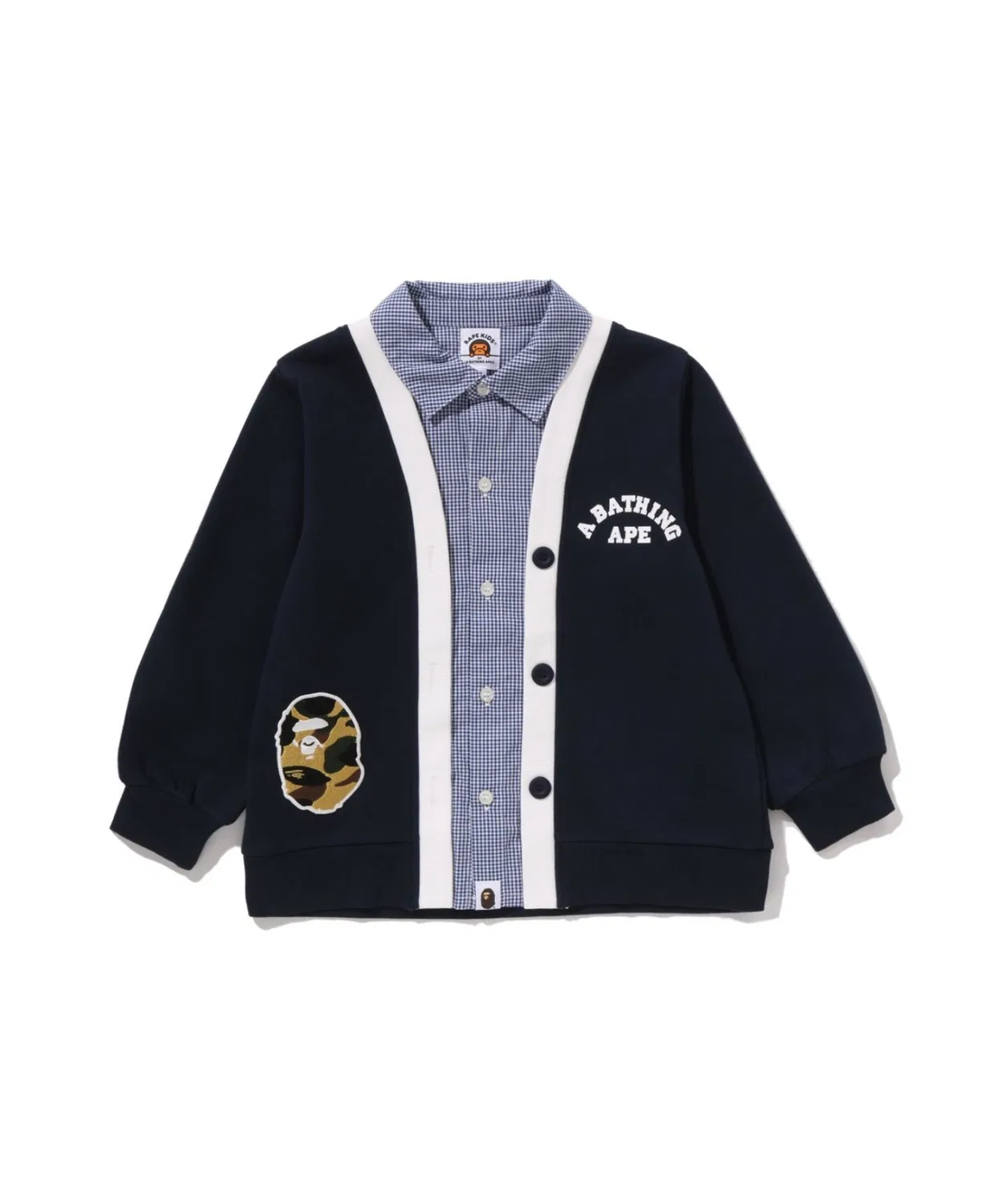 Кардиган с принтом 1ST CAMO A BATHING APE, хлопок, тёмно-синий