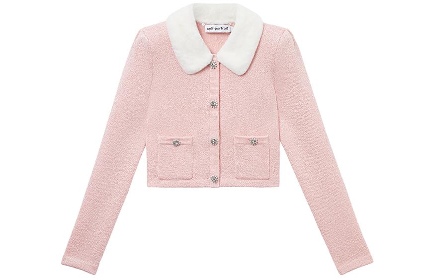 

Куртка Self Portrait розовая женская, Розовый, Куртка Self Portrait розовая женская