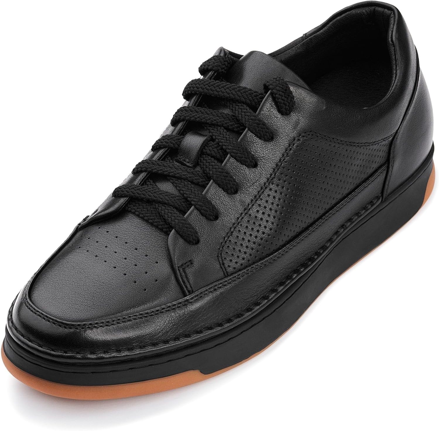 

Мужские невидимые обувь-лифты CALTO - замша черного цвета/черная подошва с каучуковым эффектом, премиальная замшевая кожа, шнуровка, модные кроссовки - увеличение роста на 6,5 см - модель Y7933 - размер 7 D(M) US