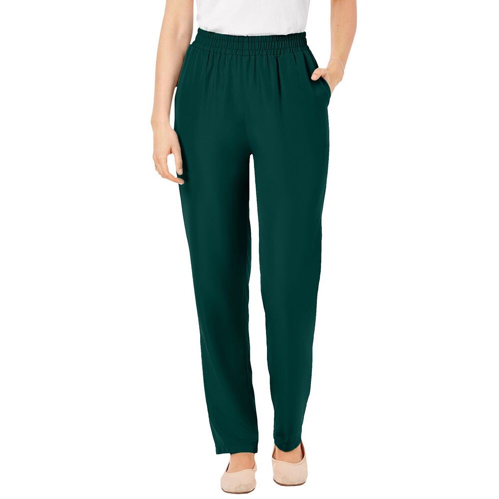 

Женщина в женских тканых брюках больших размеров Woman Within, цвет Emerald Green