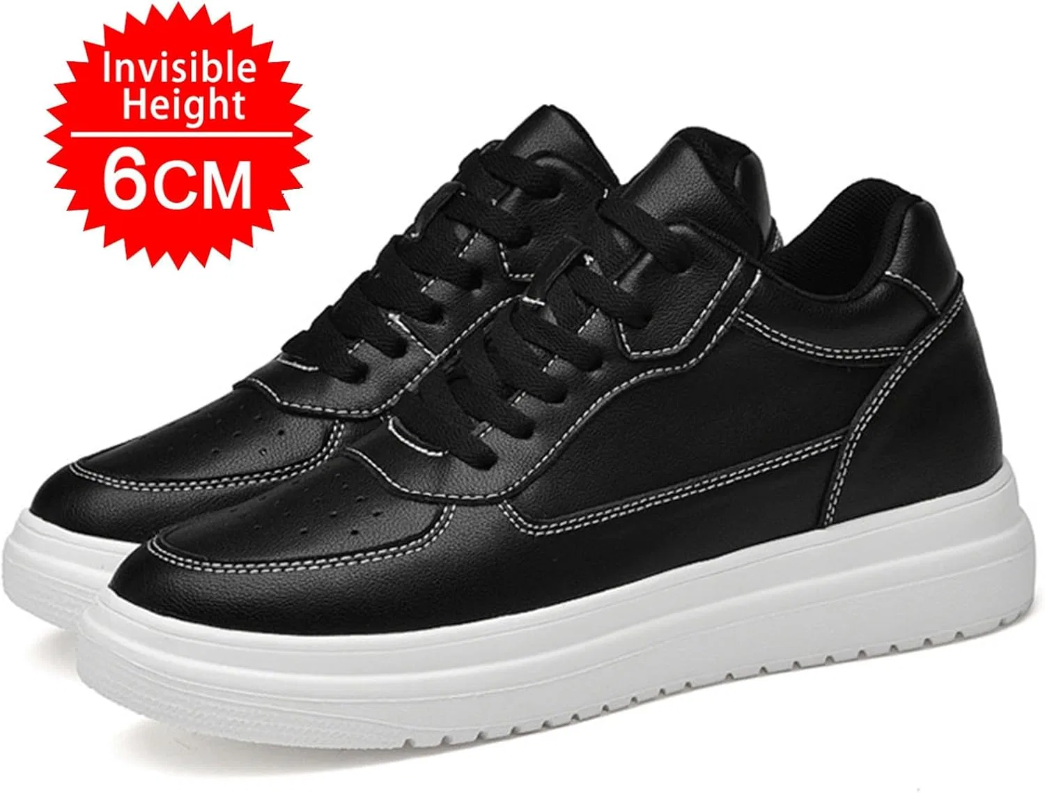 Кроссовки 2026 Schuhe Herren mit Erhöhungen fr Herren, 6/8/10 cm, Unisex, höhenverstellbar, lässige Erhöhungen, rutschfeste, atmungsaktive Turnschuhe Schnrschuhe (3) Generic, Schwarz — фото 4