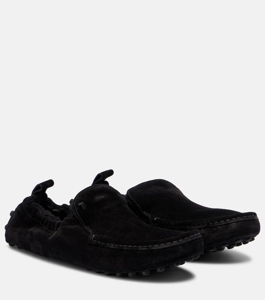 Гоммино замшевые мокасины на подкладке из овчины Tod's, Nero+Nero