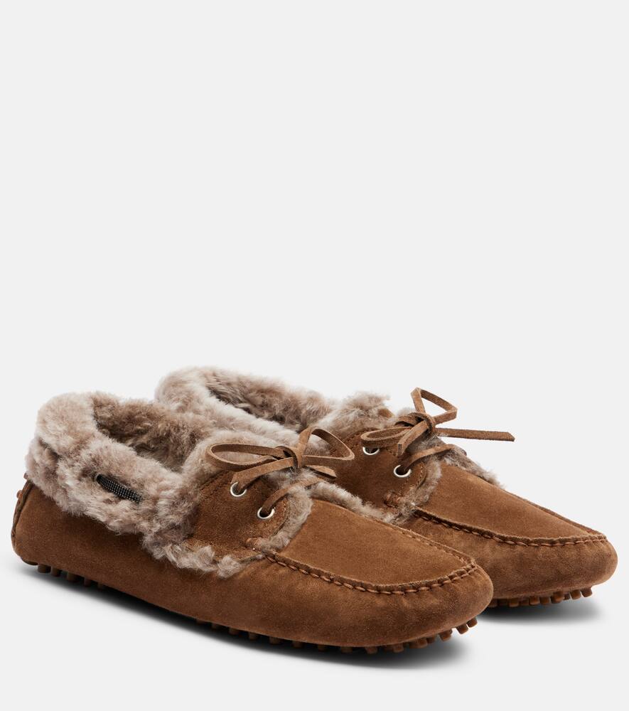 Мокасины из замши Brunello Cucinelli, Sesame