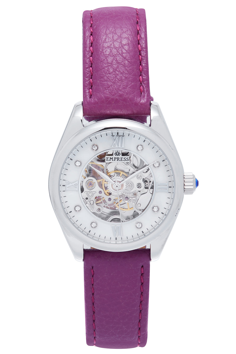 

Часы Empress Magnolia Automatic MOP Skeleton Dial Leather Band, фиолетовый