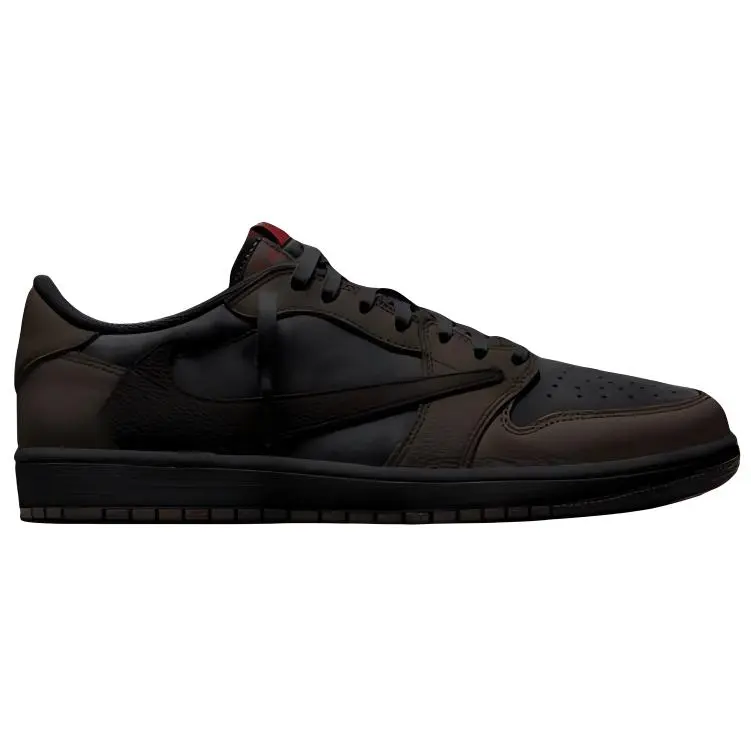 Кроссовки Travis Scott Air Jordan 1 Vintage Basketball Shoes Men Low-top Black/Brown, черный/коричневый — фото 2