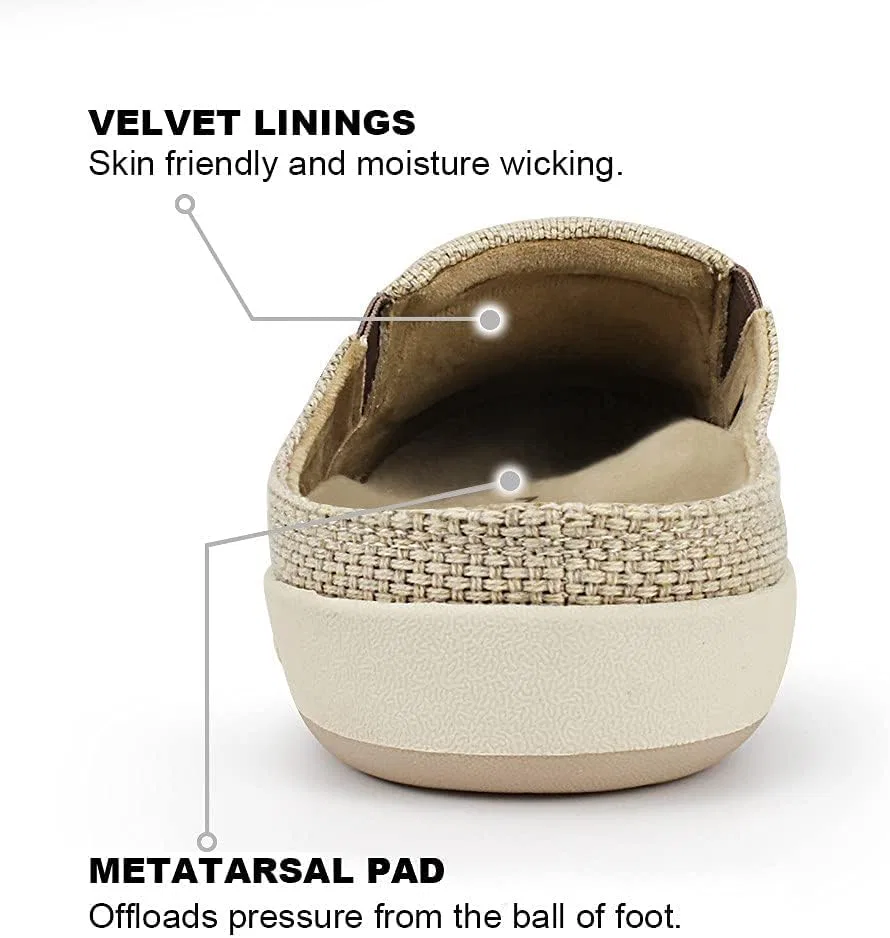 Тапочки мужские с поддержкой стопы, Beige ( Built-in Suede Insoles ) WALK·HERO COMFORT AND SUPPORT — фото 3