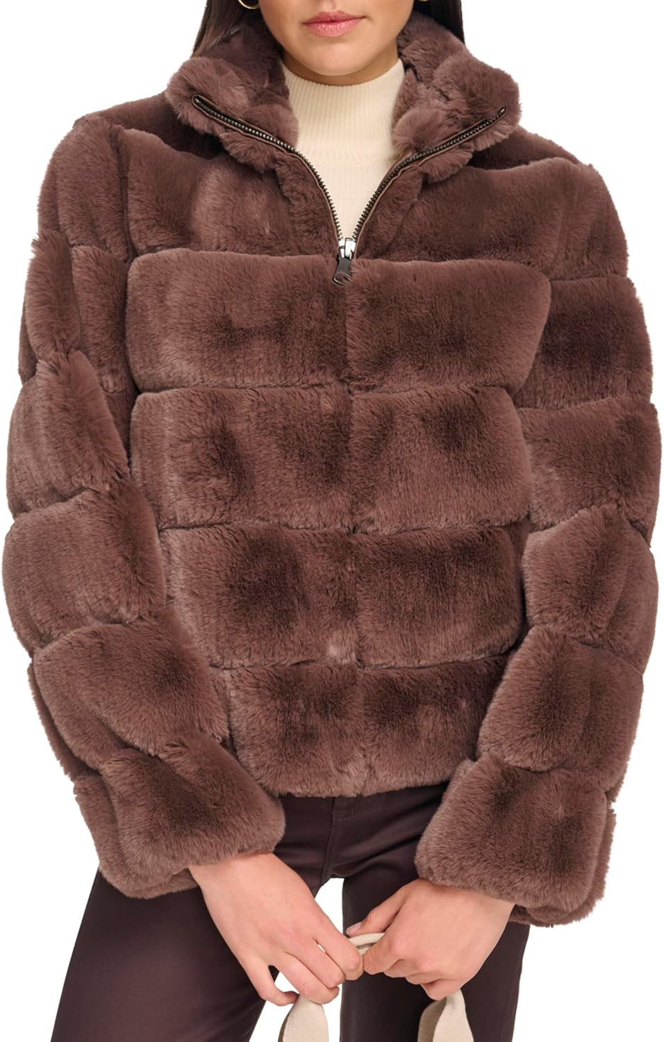 

Calvin Klein Короткая куртка на молнии из искусственного меха, Brown