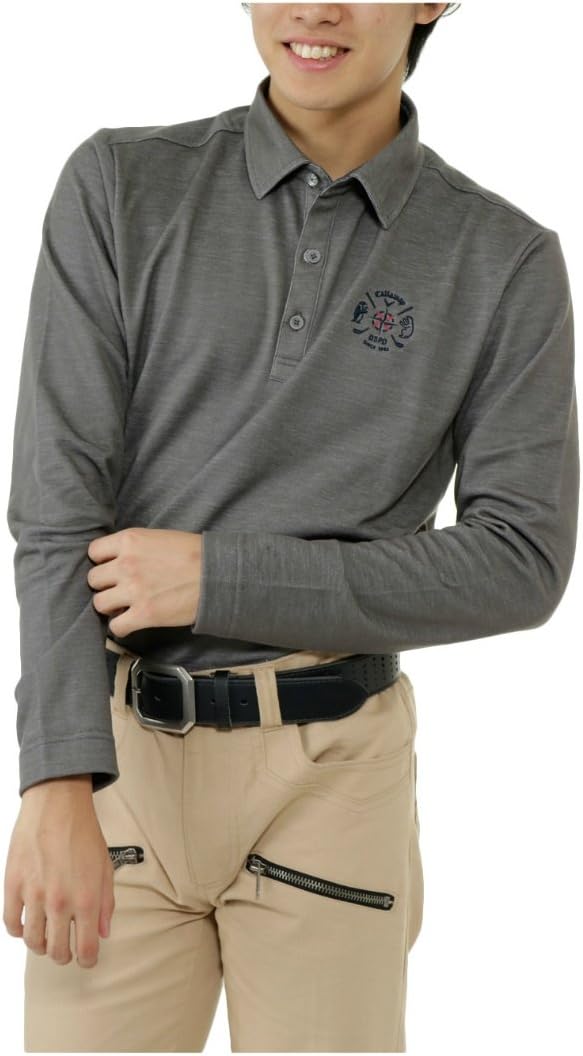 

Мужская поло-рубашка Callaway Apparel BASIC с длинным рукавом и логотипом (свободный крой талии) (241-6256507), серый