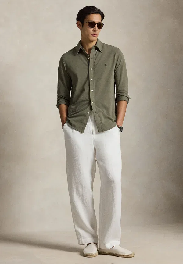 Футболка Polo Ralph Lauren Featherweight Mesh Shirt, цвет круизный оливковый — фото 2