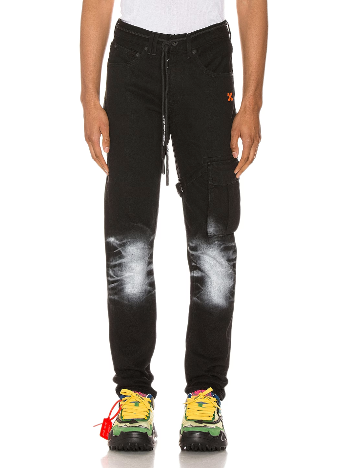

Брюки-карго из черного хлопка с металлическими деталями Off-White