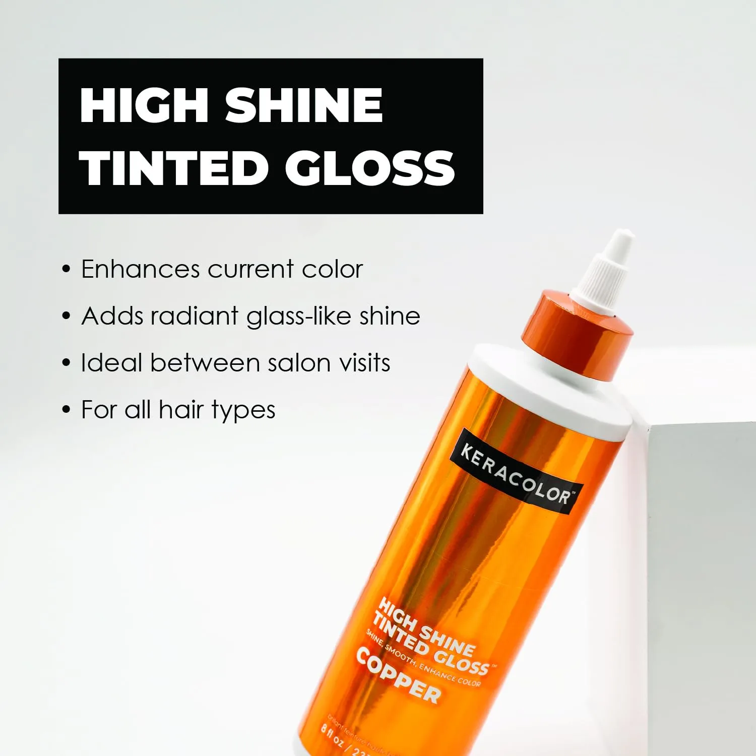 Keracolor High Shine Tinted Hair Gloss, In-Shower Hair Glaze, Sheer Color-Enhancing Glossing Treatment, Copper, 8 Fl Oz, Copper — фото 3