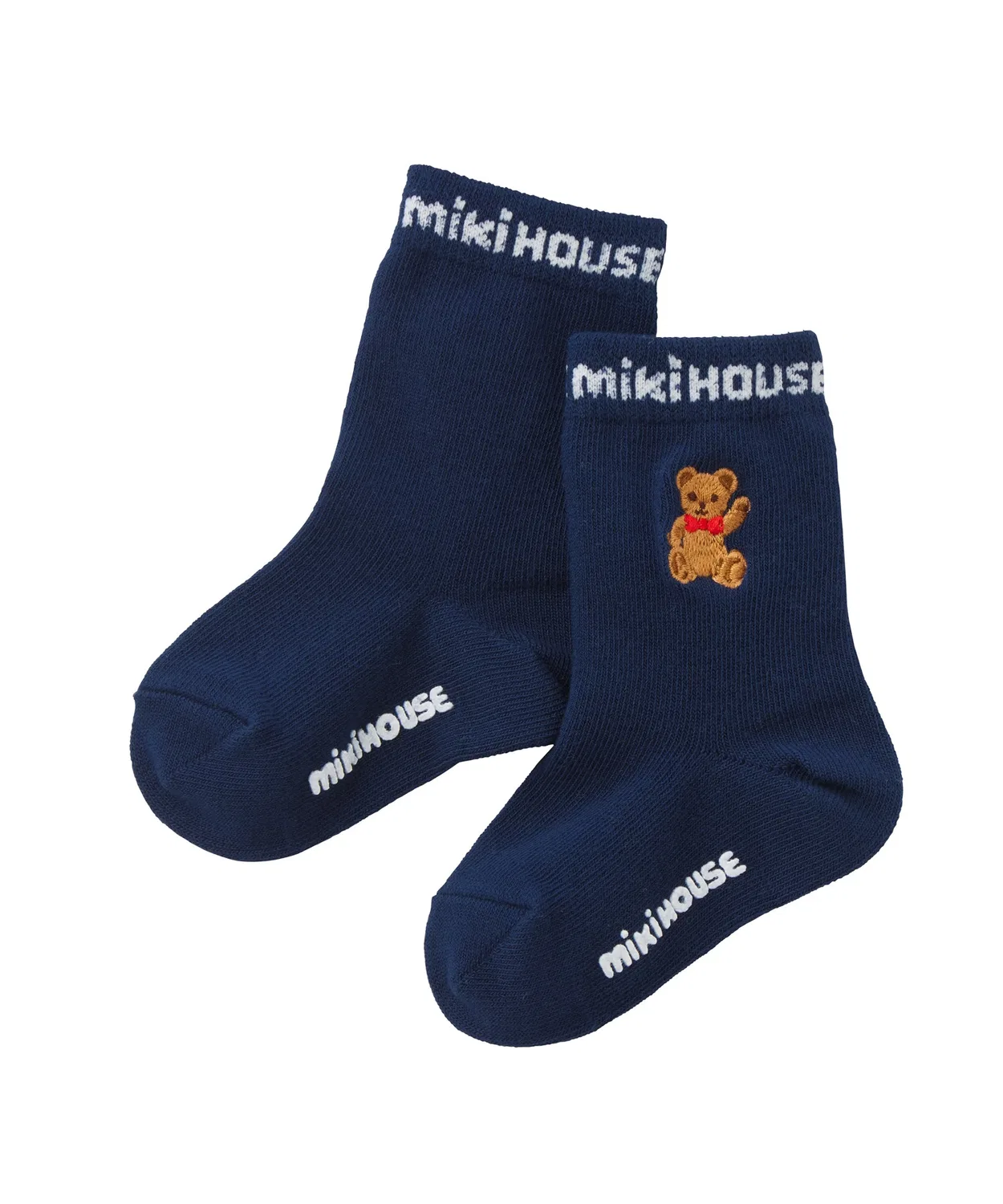 Носки Mikihouse Bear с вышивкой, тёмно-синие