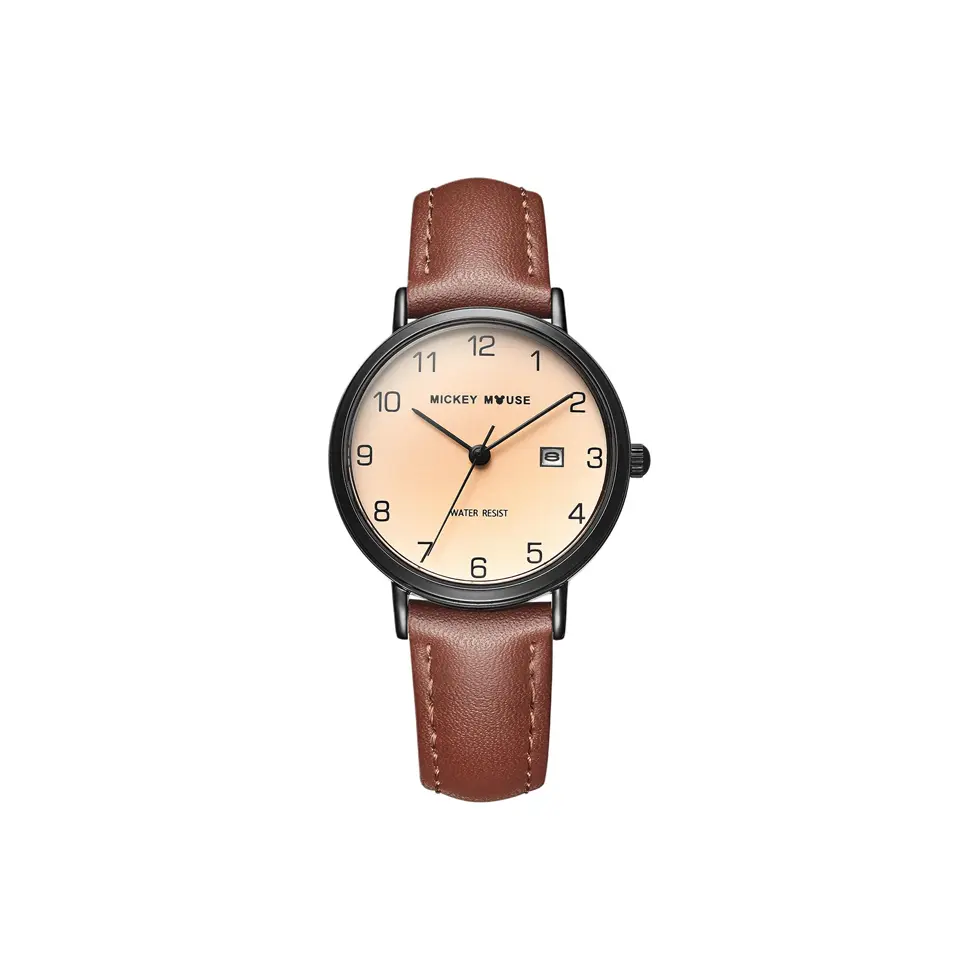 

Disney Часы Mickey Series Quartz Movement Leather Strap Watch Women's Watch Coffee Watch Dial