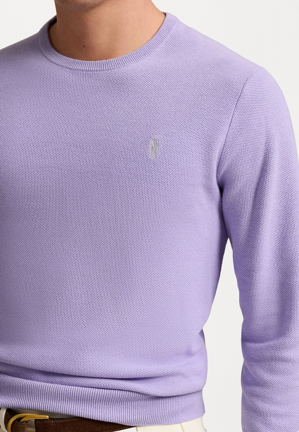 

Джемпер TEXTURED COTTON CREWNECK SWEATER Polo Ralph Lauren, сиреневый