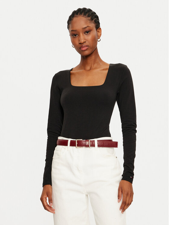 

Боди облегающее Tommy Hilfiger, черный