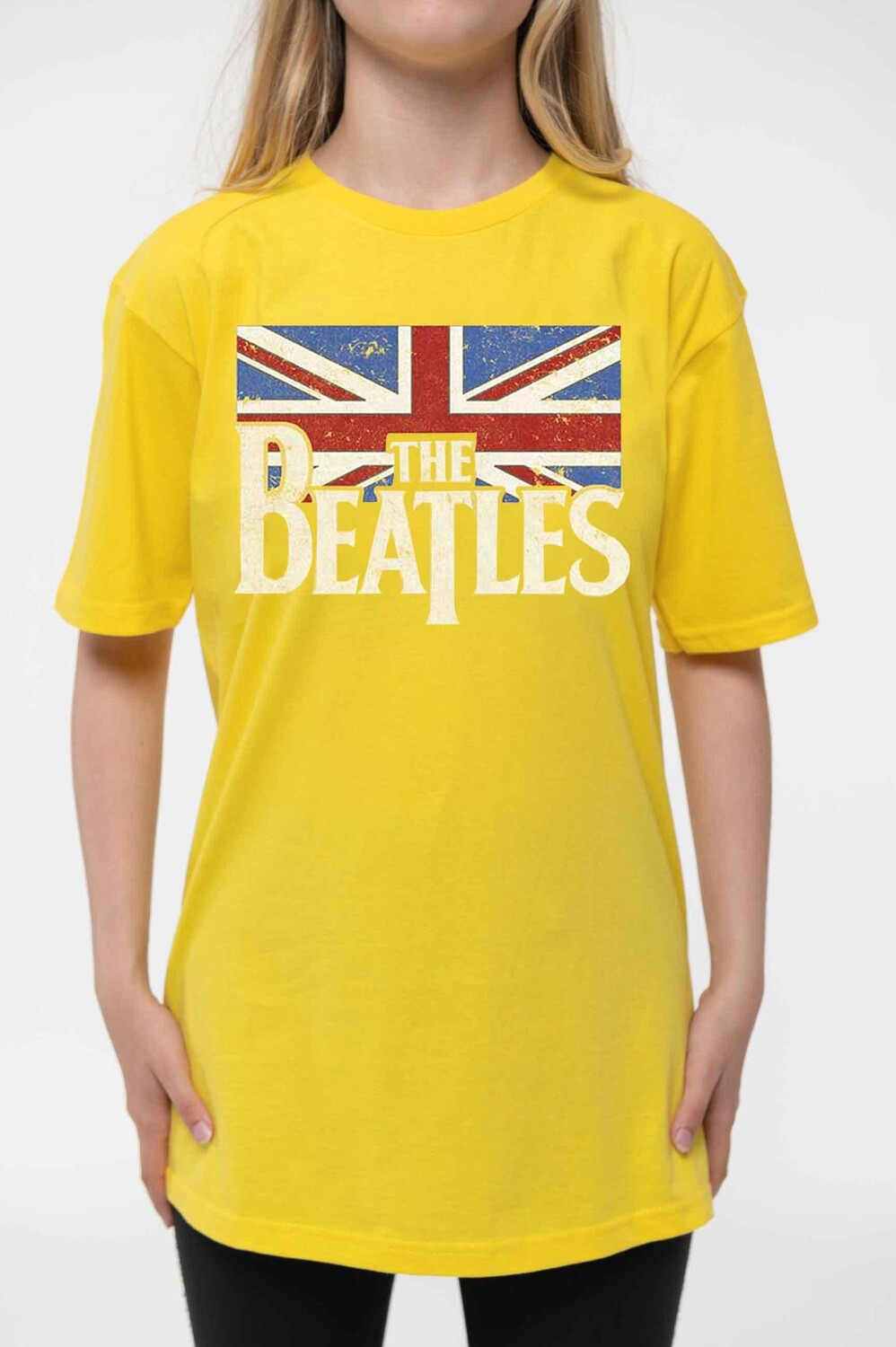 Футболка с логотипом и винтажным флагом Beatles, желтый — фото 3