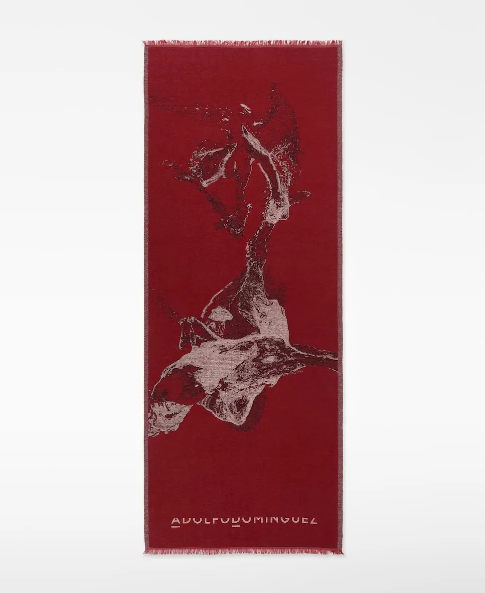 

Женский платок с узором из хлопкового жаккарда Adolfo Dominguez, красный