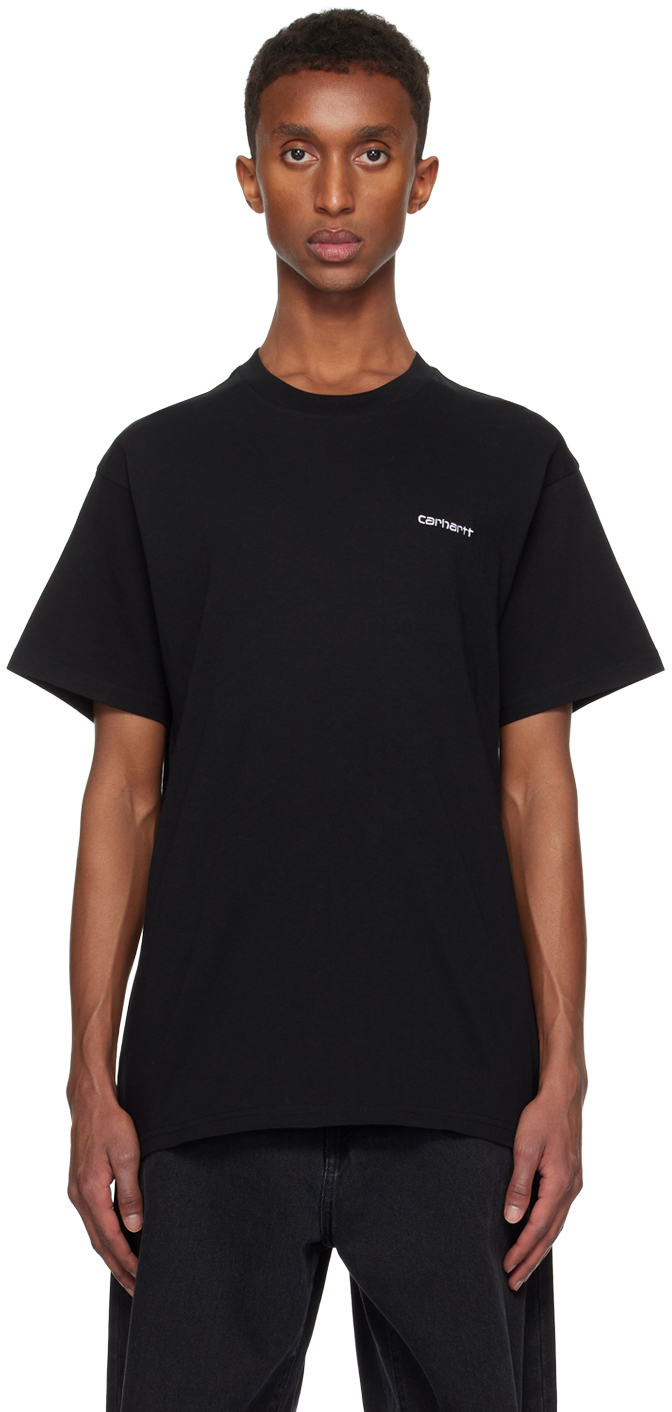 

Черная футболка с вышитым текстом Carhartt Work In Progress