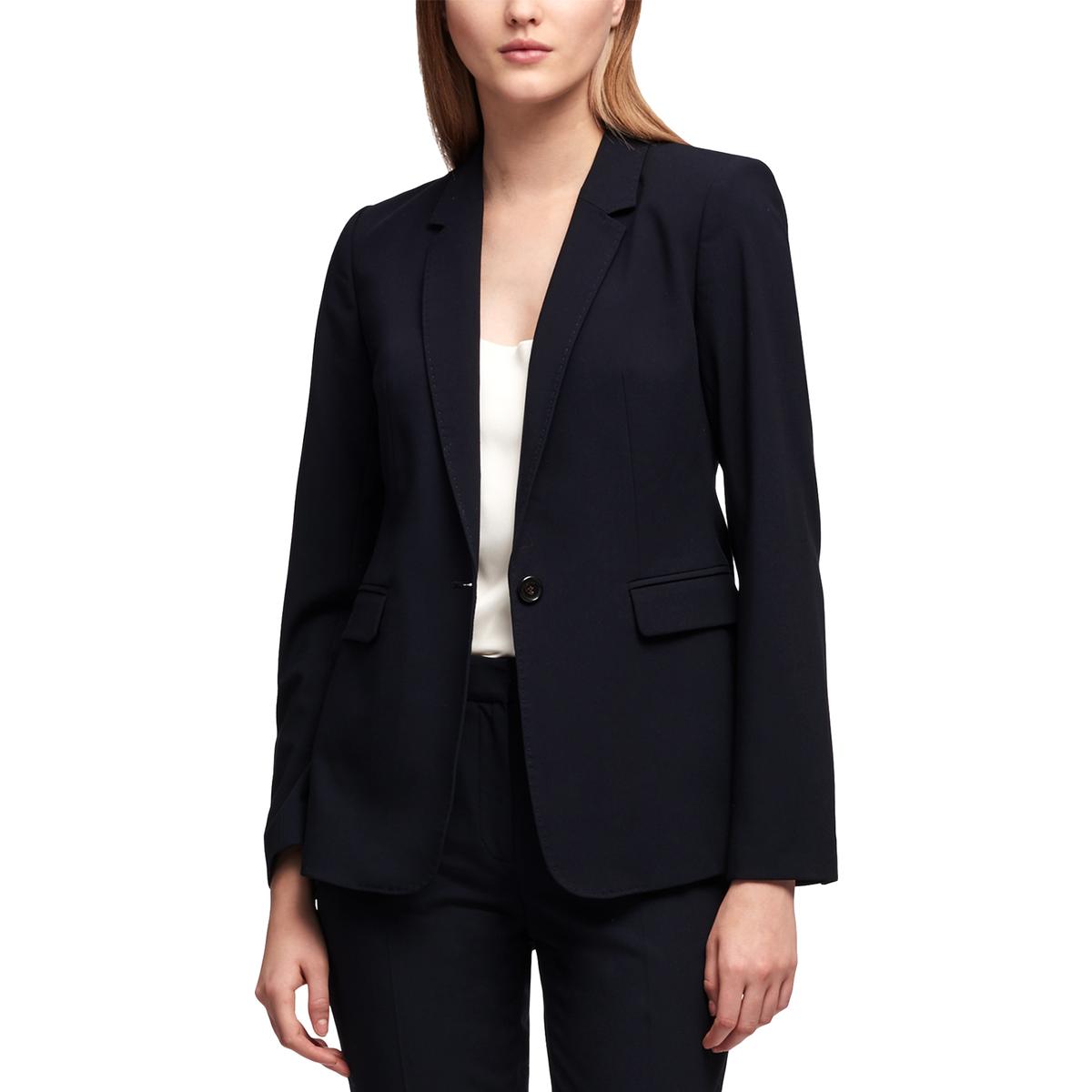 

Petites Женский костюм на одной пуговице Раздельный блейзер DKNY, темно-синий