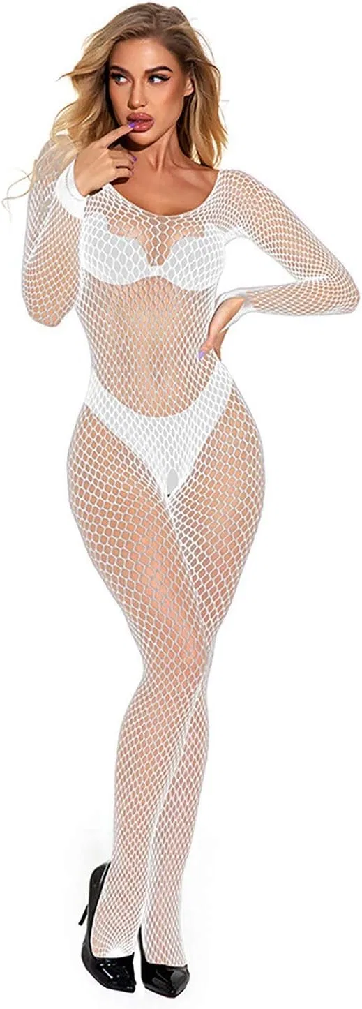 Боди Baby Dolls & Chemises Women Fishnet Lingerie, белый — фото 4