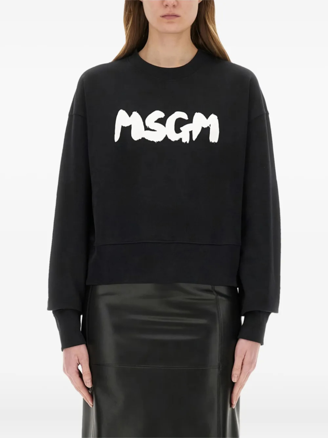 

Укороченная толстовка с логотипом MSGM, черный