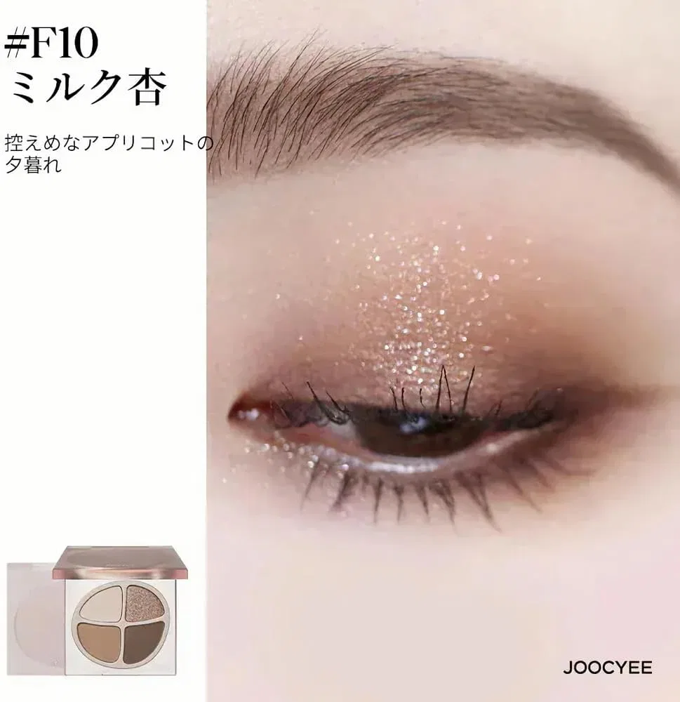 Тени для век Juicy Eyeshadow Palette, Shiny-X, 4 цвета, 4.3 г, F10 Milk Apricot — фото 2