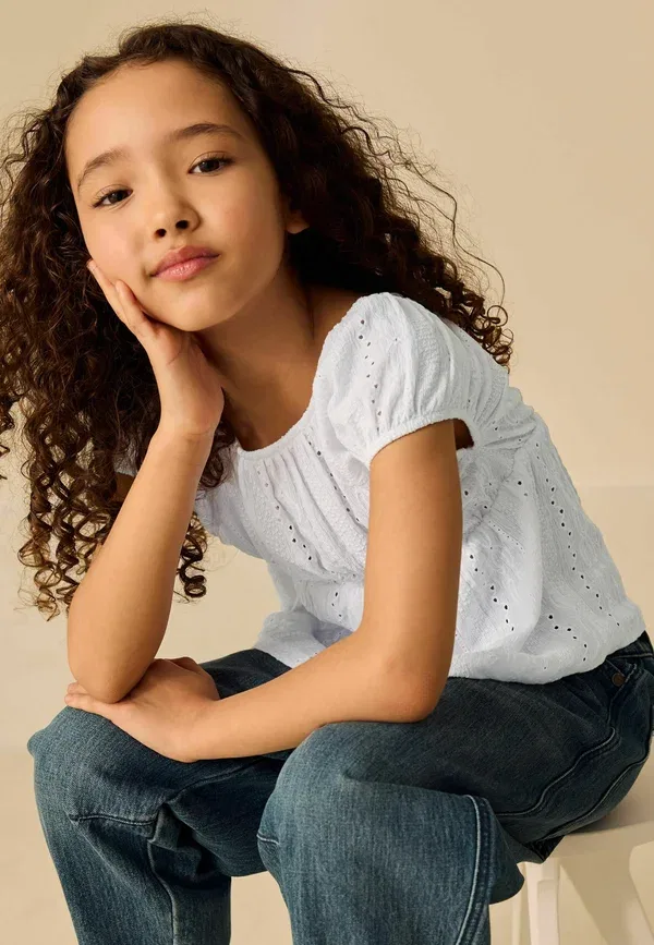 Блуза Next, Regular fit textured peplum top, белый — фото 4