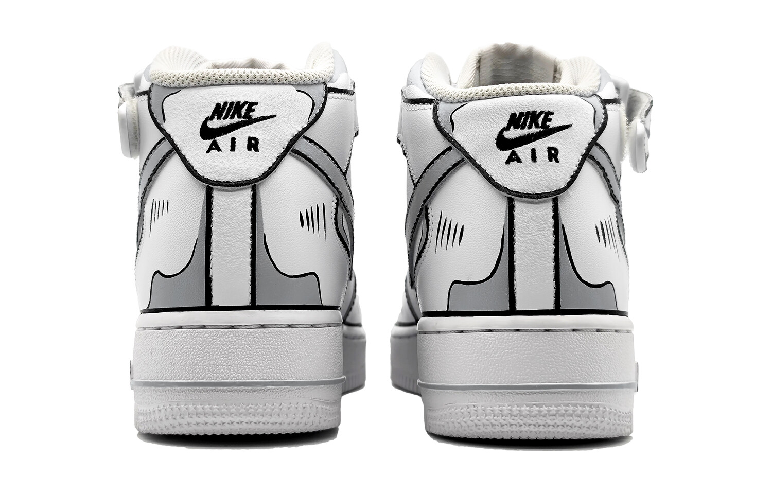 

Кроссовки Nike Air Force 1 Skateboard Shoes Women's Mid-Top Gray White Black