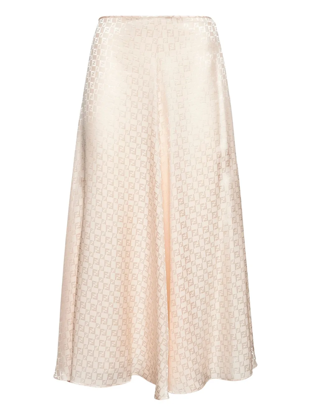 

Шелковая юбка миди с логотипом FF FENDI, розовый