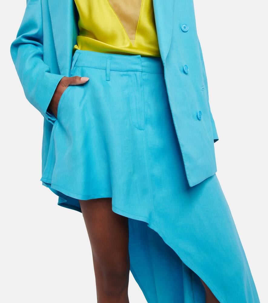 Асимметричная твиловая мини-юбка Stella McCartney, Aqua Blue — фото 4