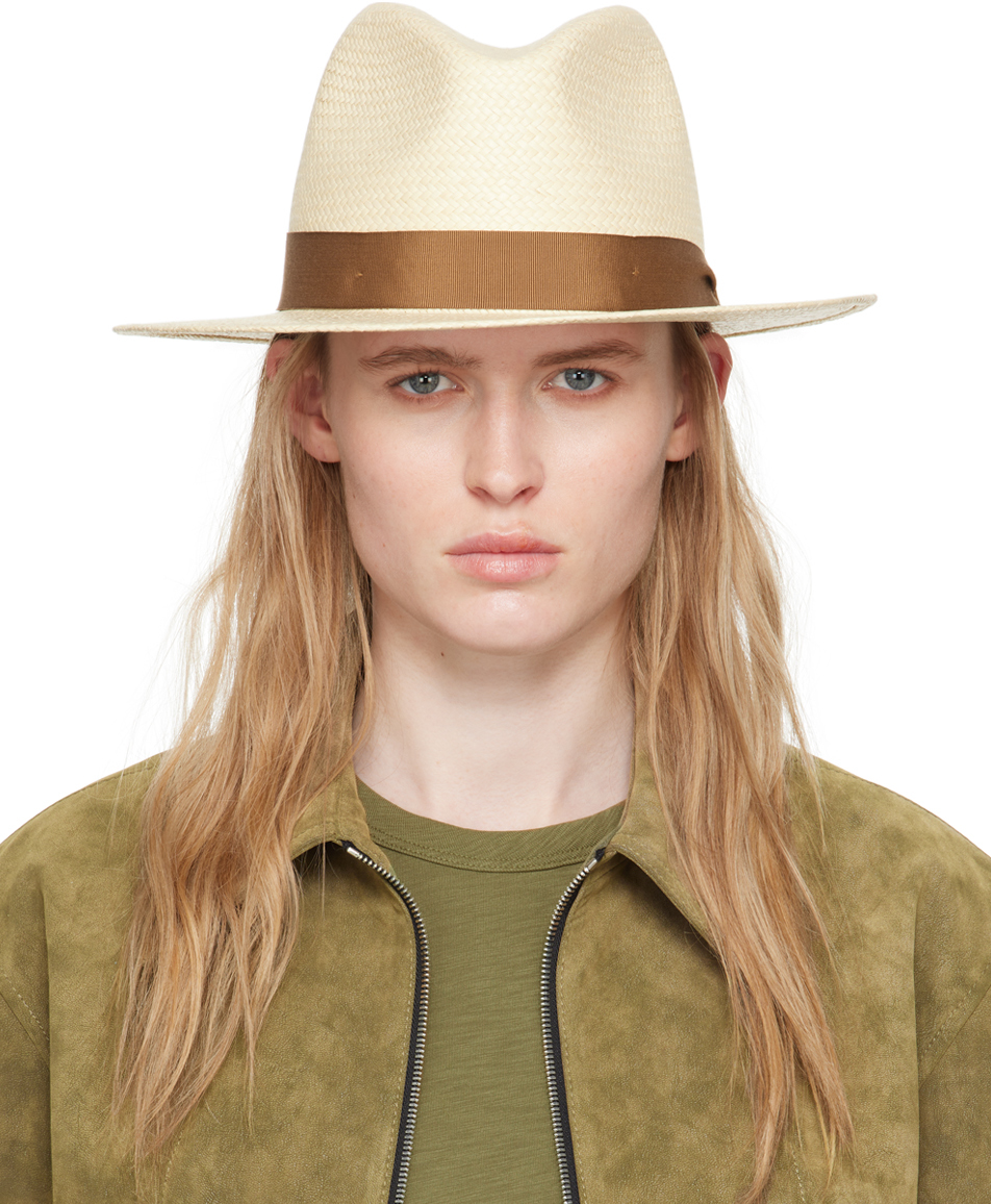 

Бежевая соломенная шляпа-панама rag & bone