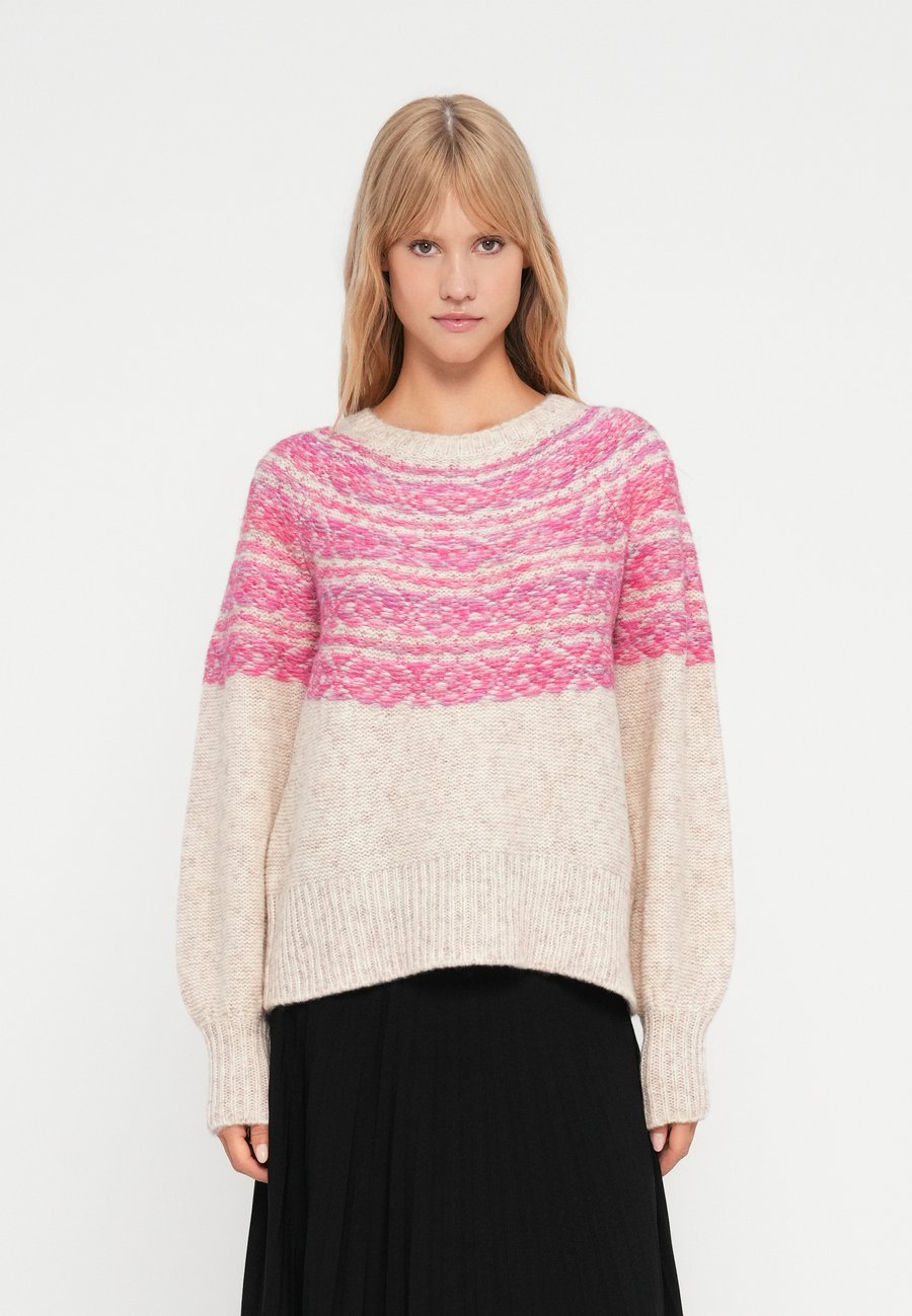 

Джемпер ONLY ONLSIDONA LIFE O NECK, Birch/Fuchsia/Purple/Beige