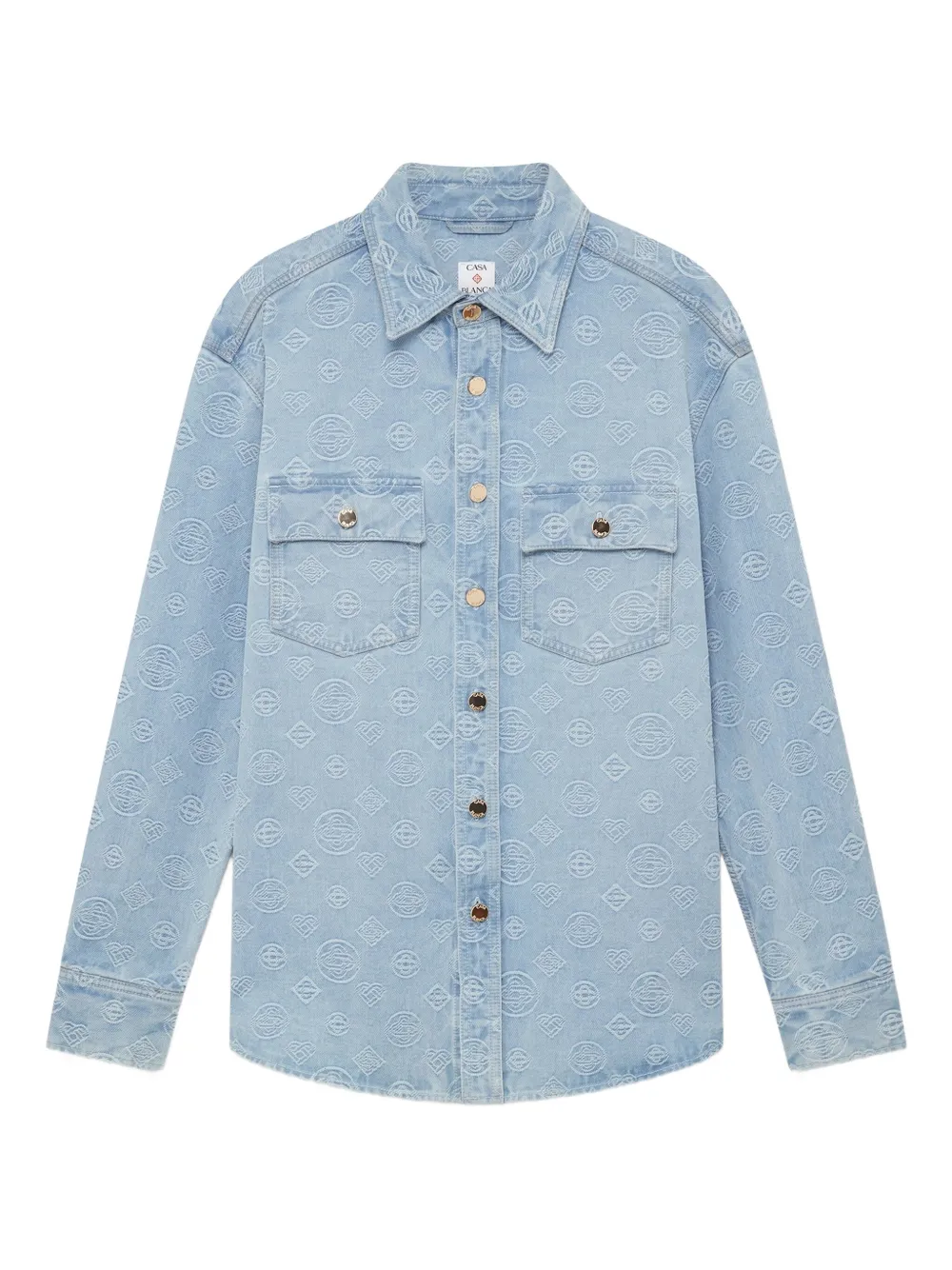 

Рубашка с вышитым монограммой CASABLANCA, синий