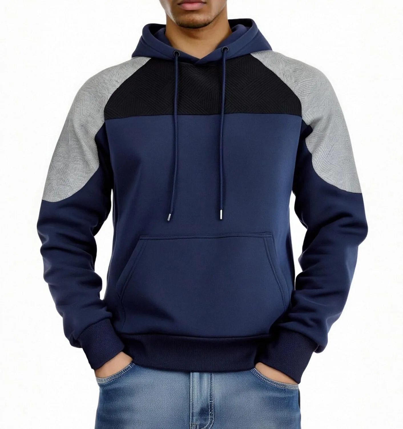 

Толстовка с капюшоном для мужчин, цветной блок, флисовая evzosrz