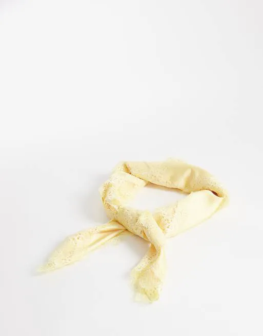 

Желтый пояс-бандана с контрастной кружевной отделкой My Accessories