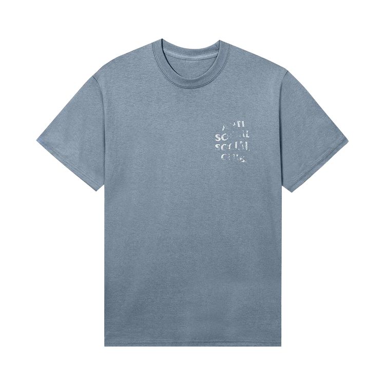 

Футболка Anti Social Social Club Thrashed Logo Flip Tee Stonewashed Blue, синий