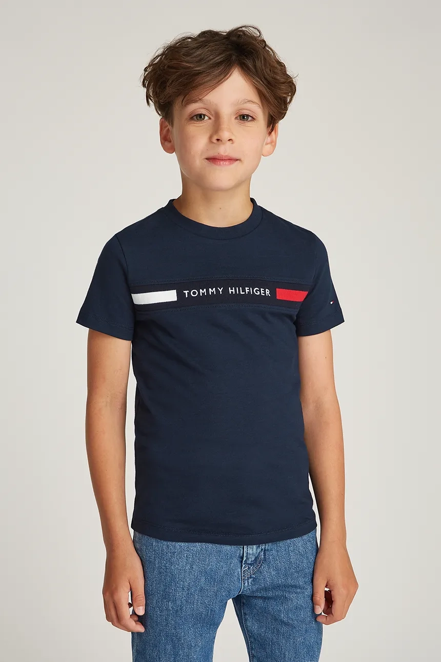 

Хлопковая футболка для детей Tommy Hilfiger, темно-синий