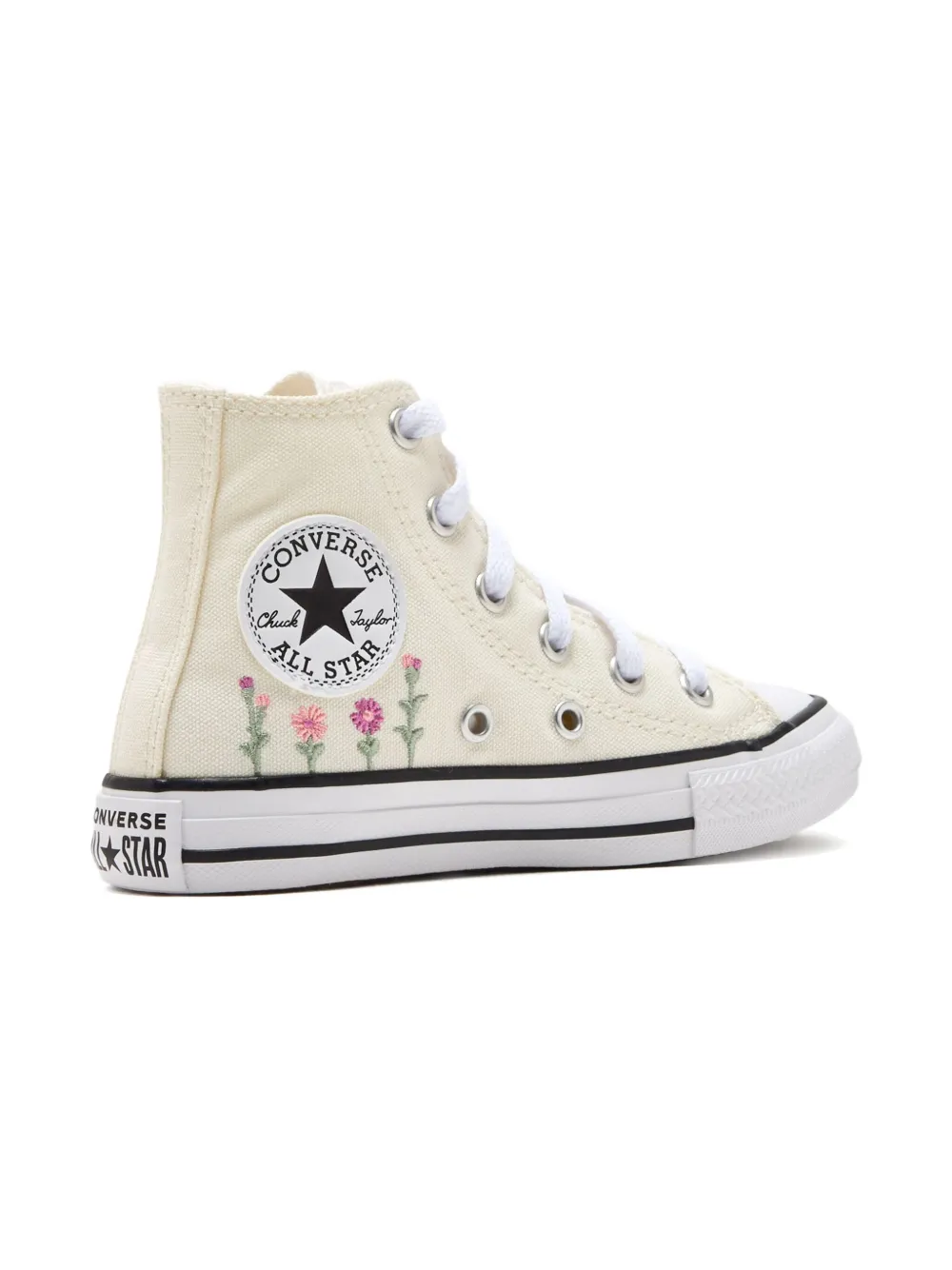 Высокие кеды с цветочной вышивкой Converse Kids, нейтральный — фото 4