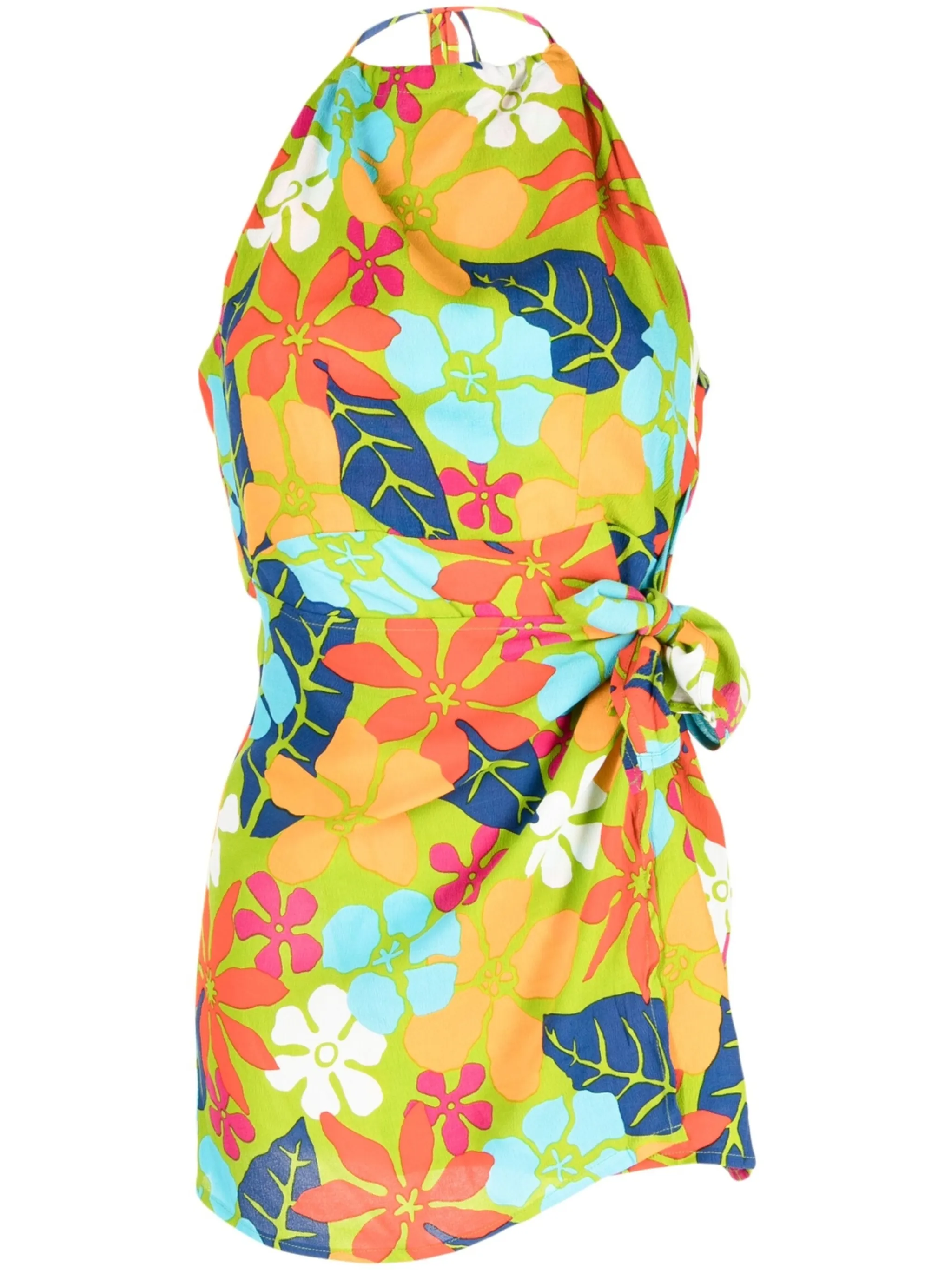 

Платье мини с вырезом халтер и принтом Faithfull The Brand, мультиколор